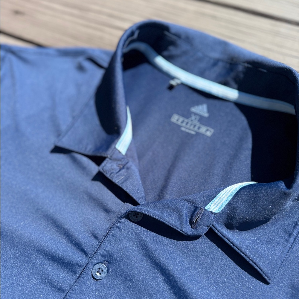 Adidas Men's Two-Tone Blue Polo Shirt - Size XL - Picture 6 of 15
